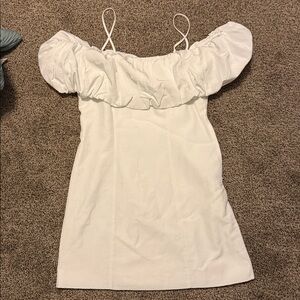 A New Day Women's Ruffle Mini A-
Line Dress - white